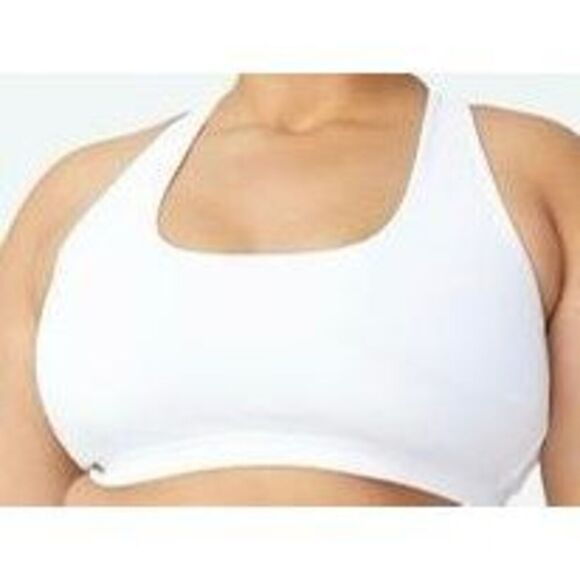 Trendy Plus Size Active Strappy Sports Crop Top - White Size 12 - Picture 1 of 3